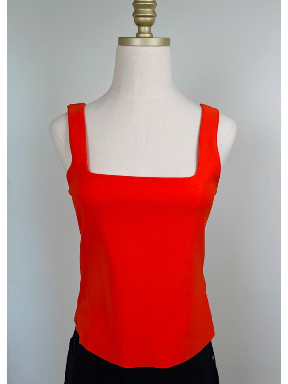 Zara Women’s XS Orange Square Neck Sleeveless Fitted Tank Top - Picture 2 of 7